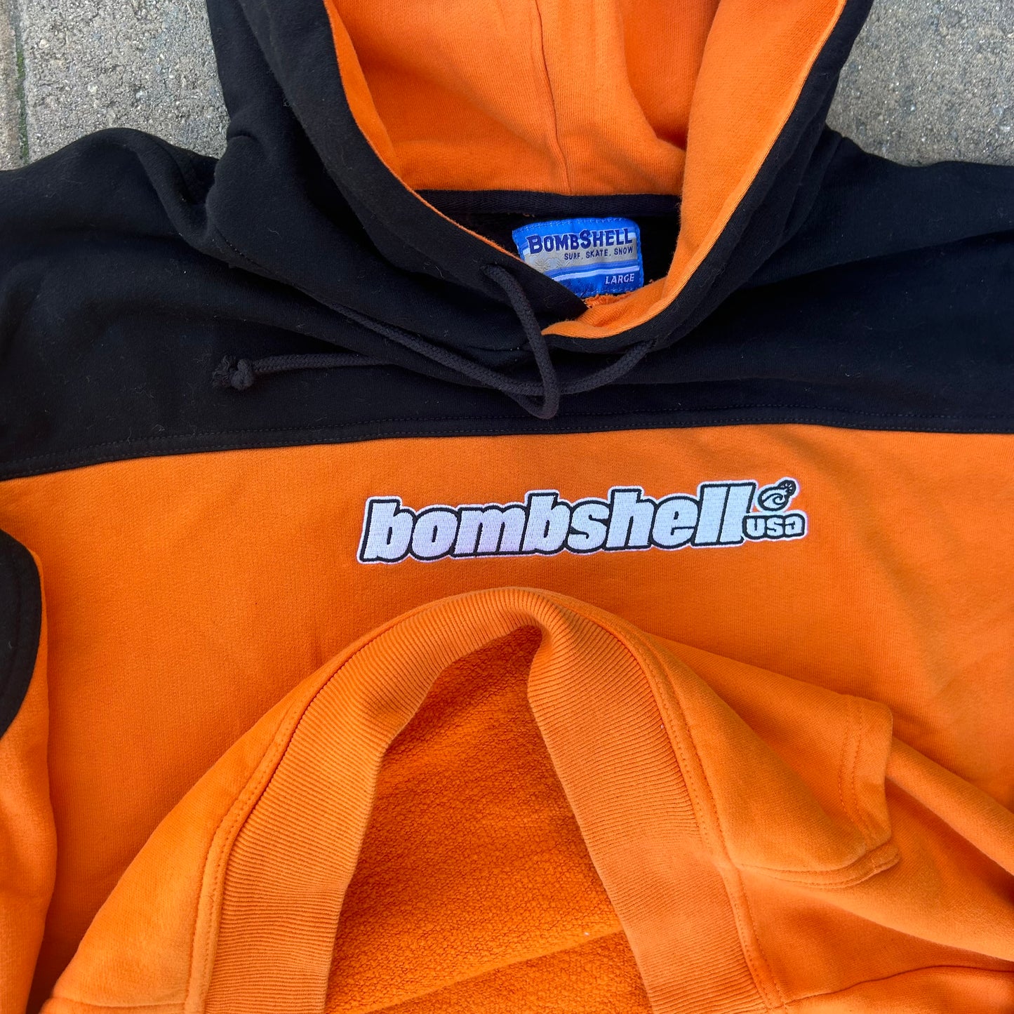 Two-Tone Hoodie (black/orange)