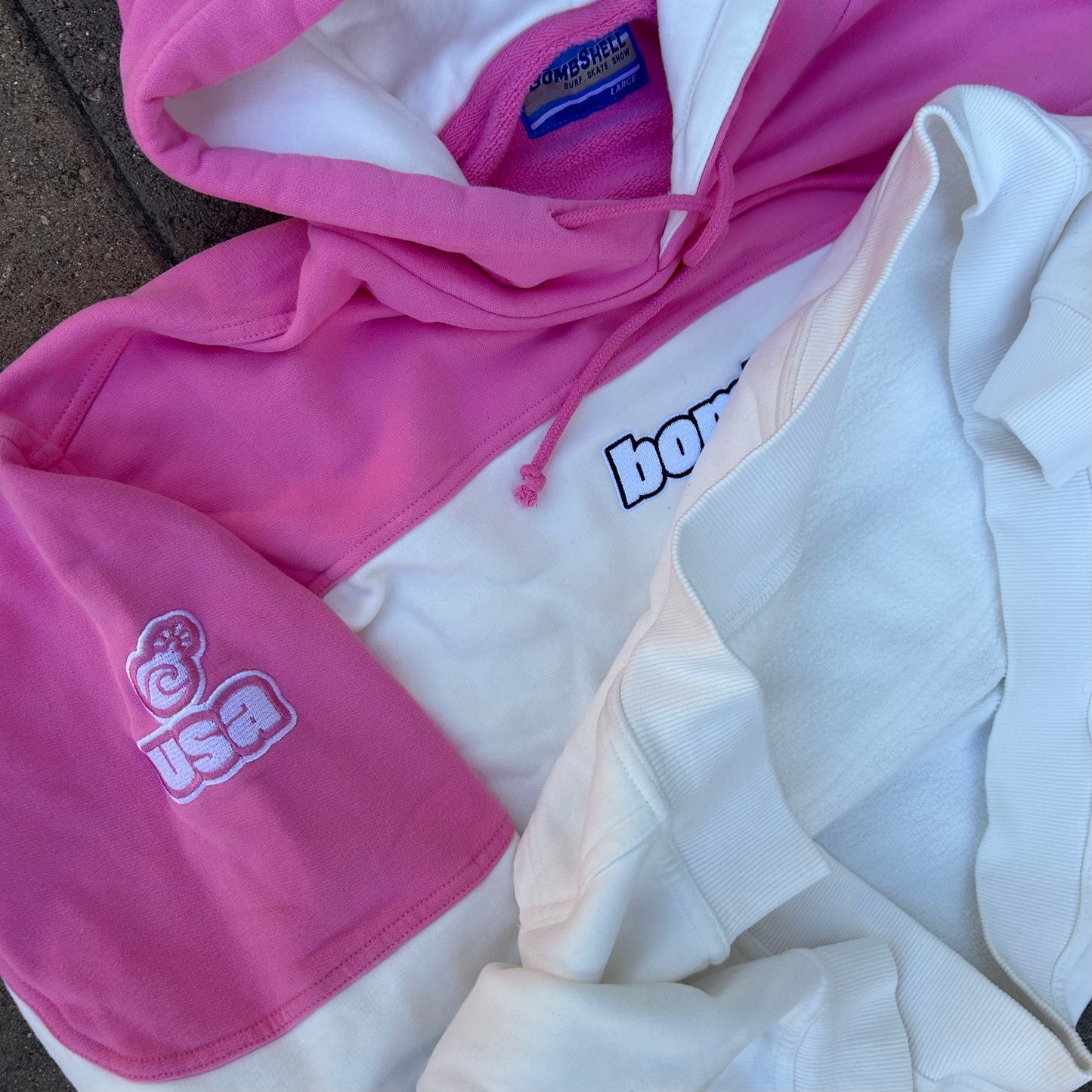 Two-Tone Hoodie (pink/white)
