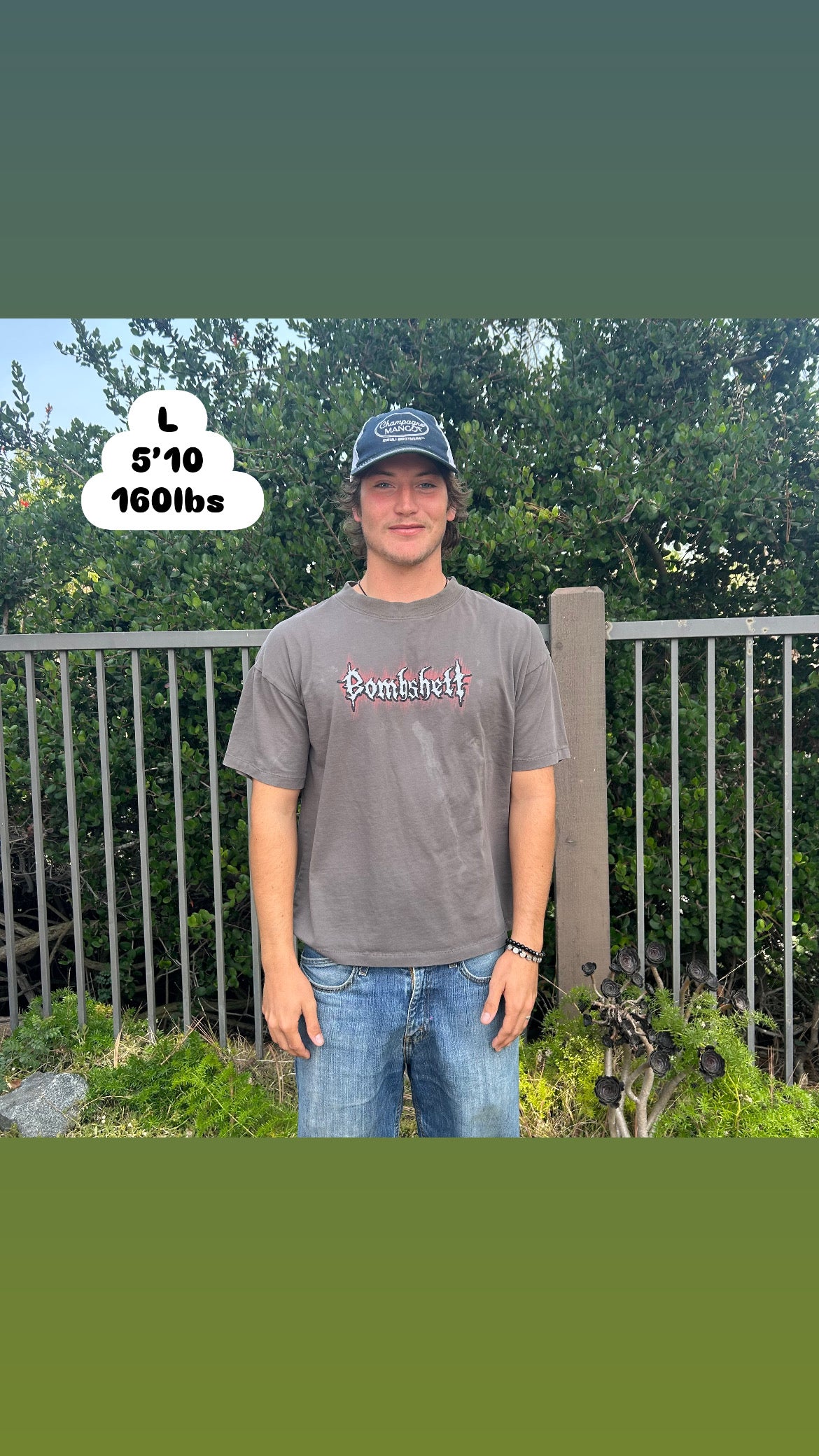 shirt size chart and model reference
