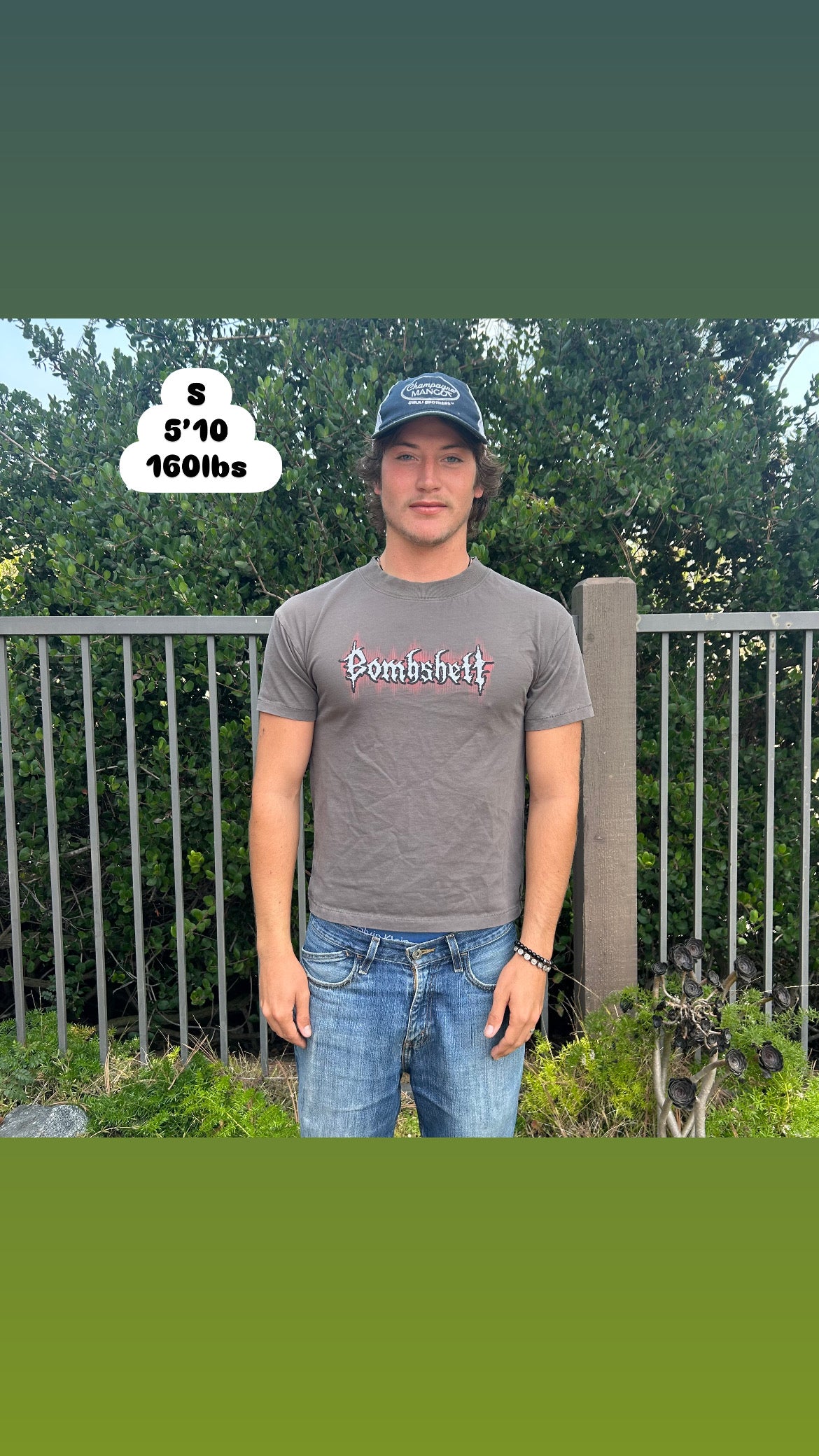 shirt size chart and model reference