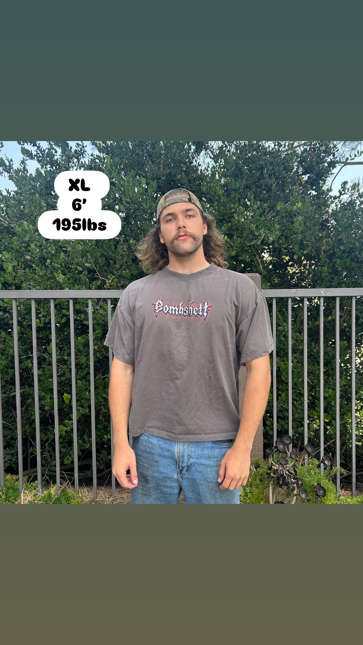 shirt size chart and model reference