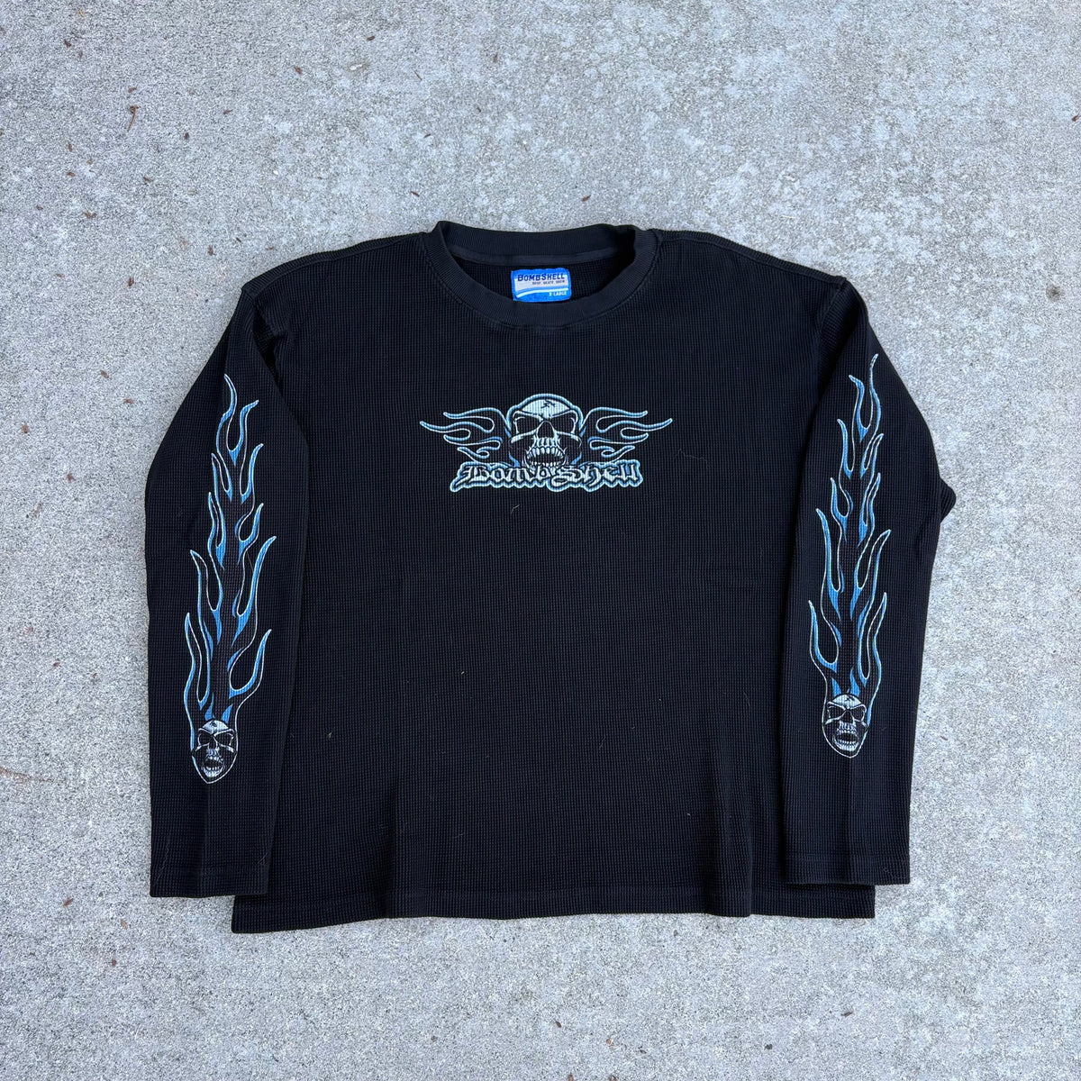 Flaming Skull Thermal (black)