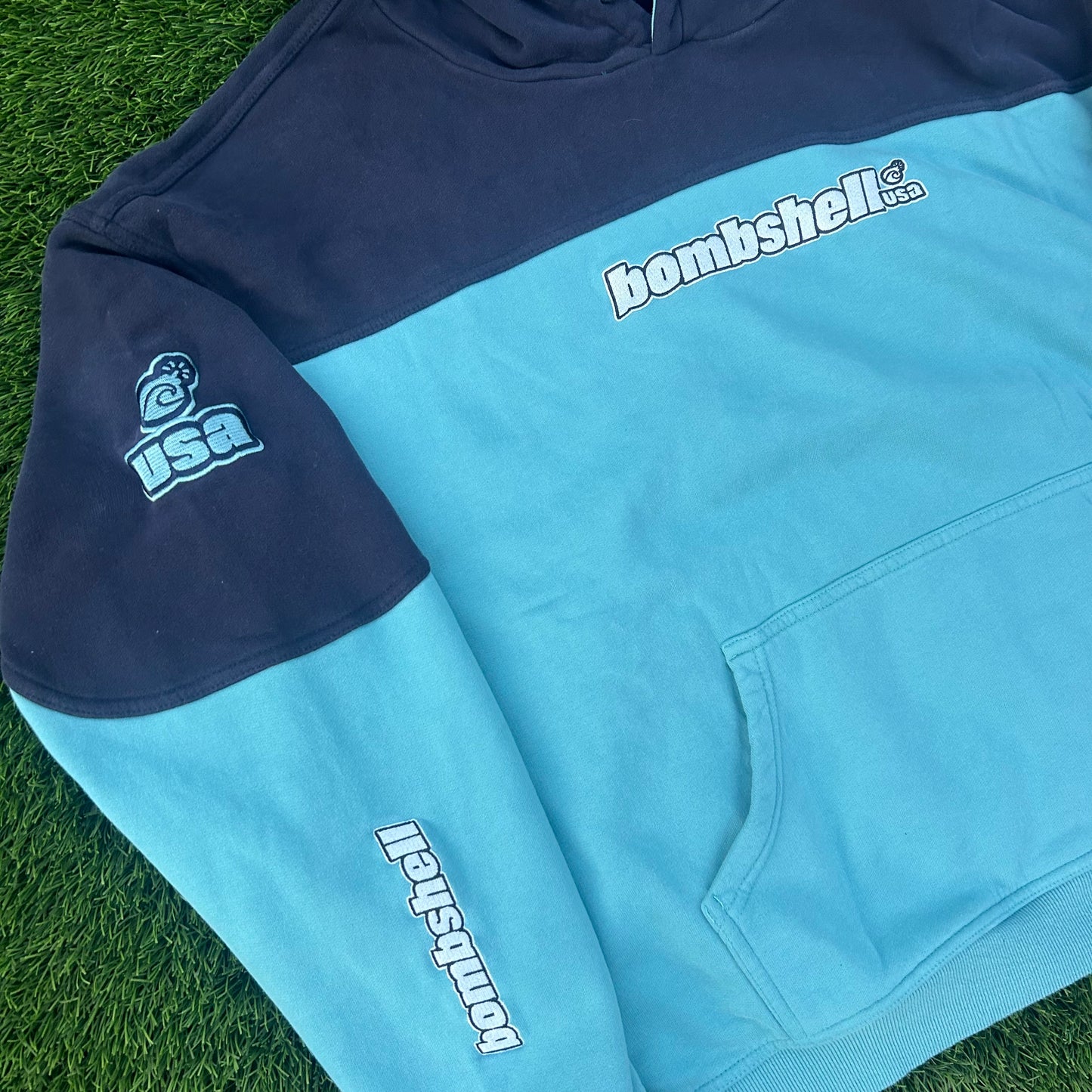 Two-Tone Hoodie (navy/teal)