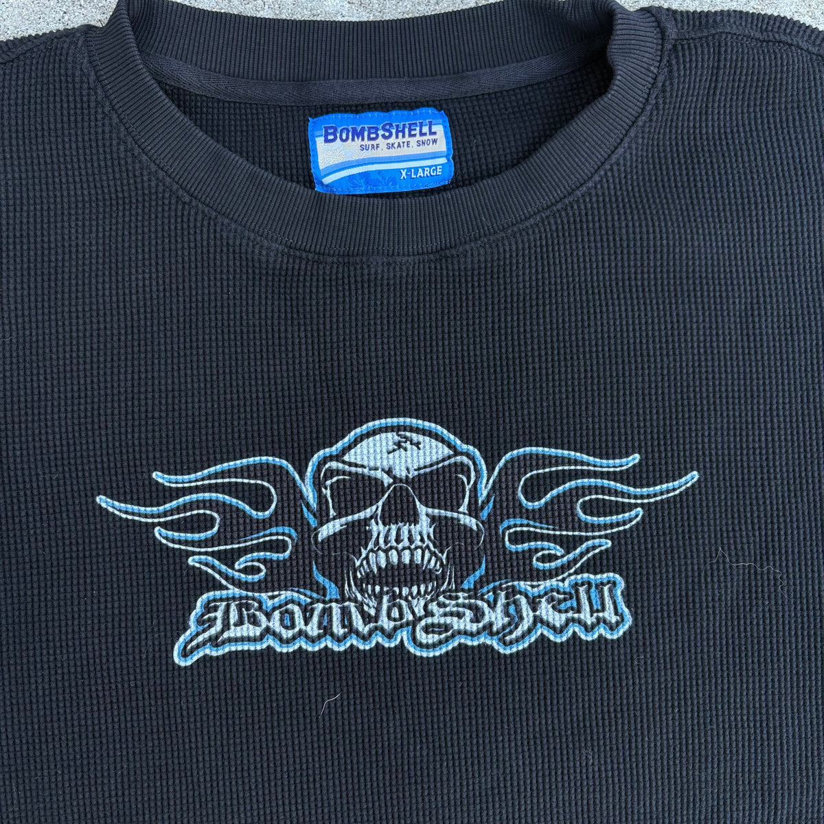 Flaming Skull Thermal (black)