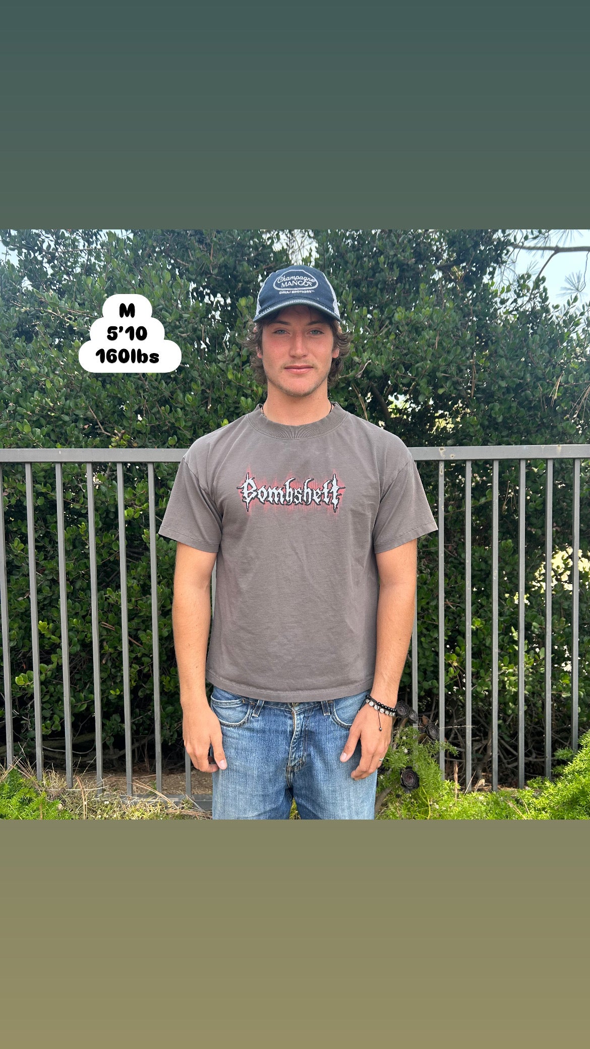 shirt size chart and model reference